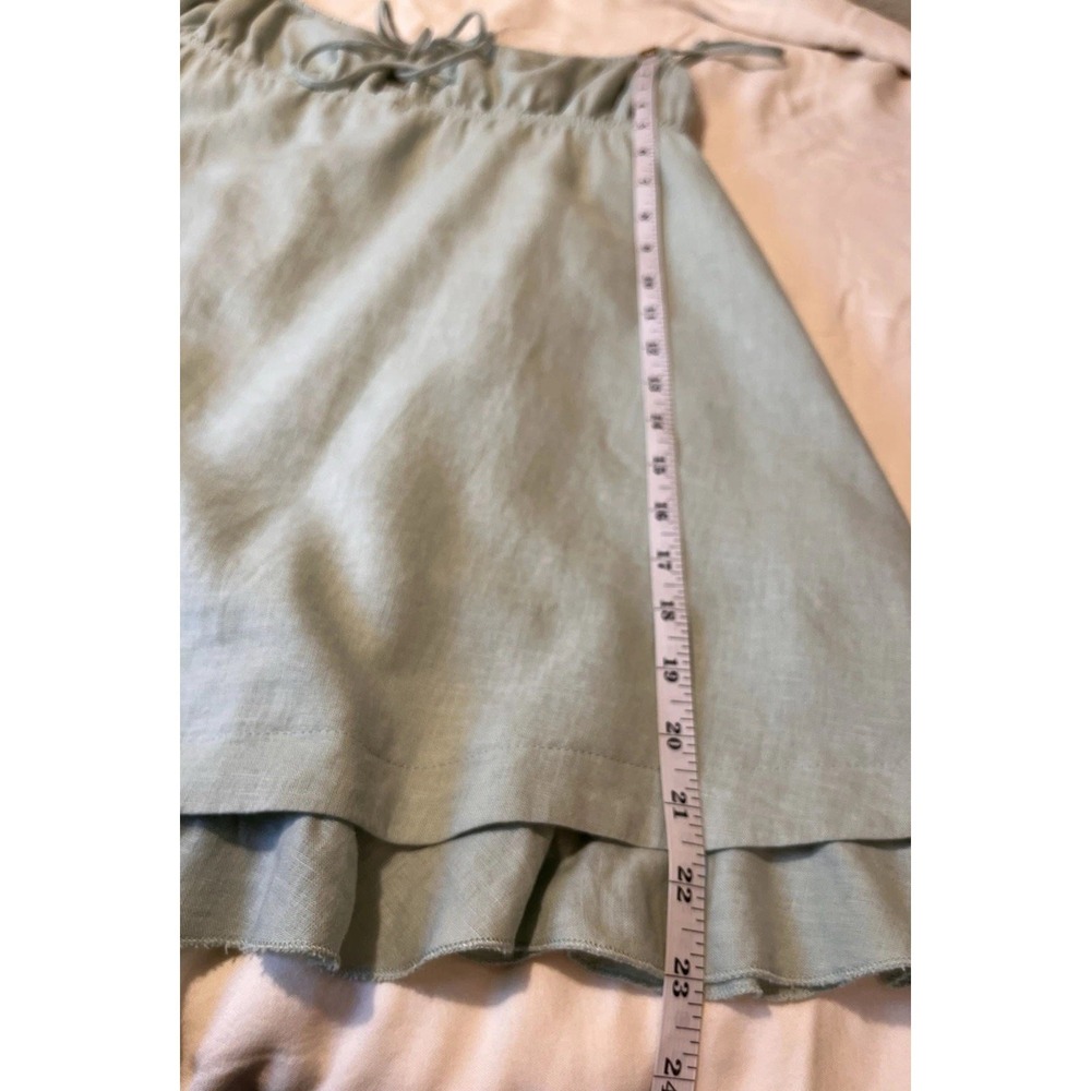 Princess Polly Empress of Love Mini Babydoll Top Dress Sage Green sz 6 Linen - Picture 15 of 15